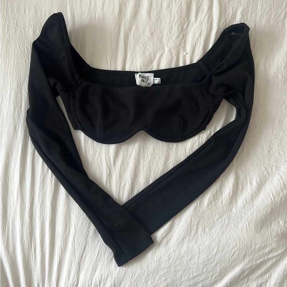 Princess Polly black crop top